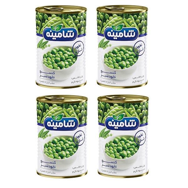 کنسرو نخود سبز شامینه - 350 گرم بسته 4 عددی Shamineh green peas - 350gr 4 Pcs